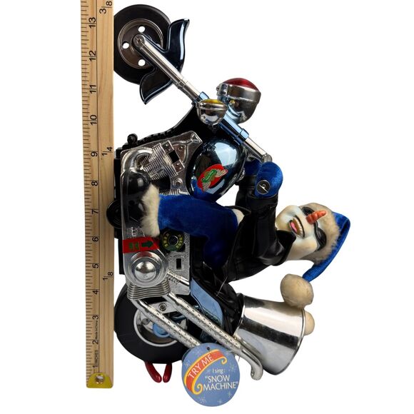 Vintage Dan Dee Collector Choice Animated Snowman Snow Machine in Motorcycle 70s - Picture 8 of 10